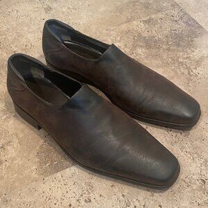 Donald Pliner Rex Brown Nubuck Slip-On 10.5 Men's Dress Shoes